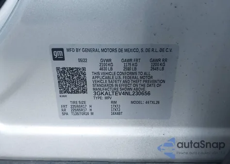2022 GMC Terrain Awd Sle from USA, damaged, VIN 3GKALTEV4NL230656